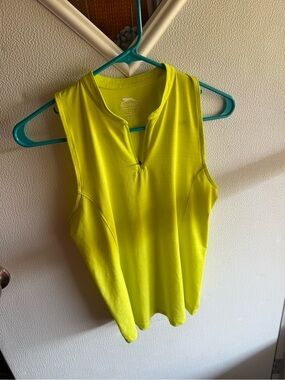 Slazenger Neon Yellow Women's Sleeveless Zip-Front Golf Tank